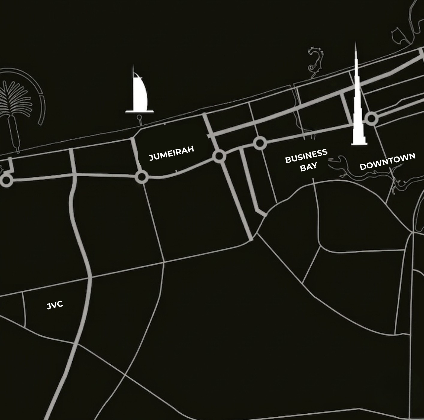 Map of Dubai neighbourhoods